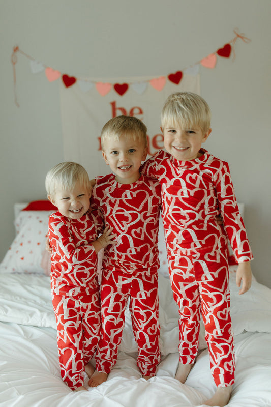 Happy Hearts Bamboo Pajama Set