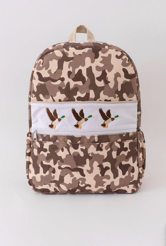 Camo Canvas Duck Embroidered Backpack