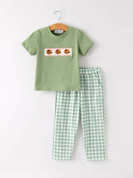 Smocked Turkey Pants Set